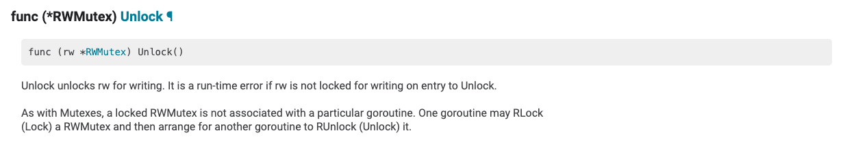 RWMutex Unlock