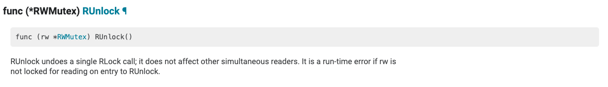 RWMutex RUnlock