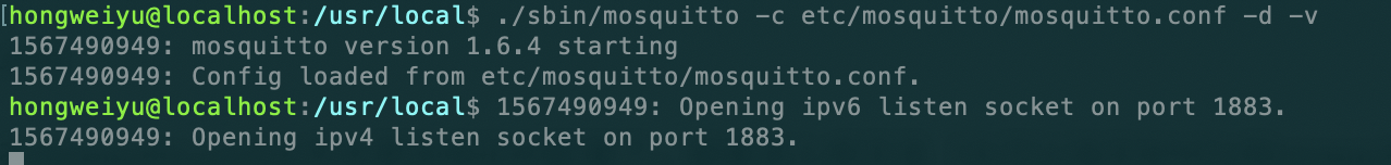 启动mosquitto